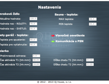Komplexní řídicí systém pro stylový bungalov - Tvrdošovce, Slovensko