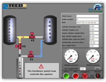 Řízení procesu plnění hasicích lahví s pomocí stroje FM200 – Spojené arabské emiráty