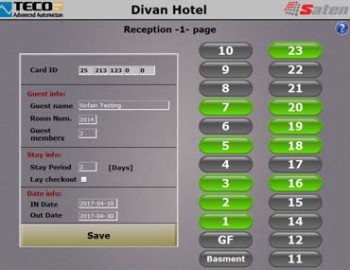 Řízení přístupu k výtahům v 5-hvězdičkovém hotelu Divan Erbil – Irák