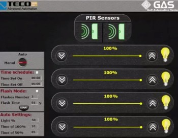 Řízení osvětlení v parku Al-Shaheed, Kuvajt