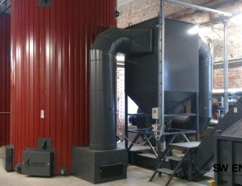 Kotelna na dřevěnou štěpku ve městě Kohila, Estonsko