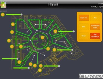Řízení systému osvětlení ***** Hotelu Wilson - Praha