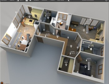 Řídící systém a vizualizace systémů vytápění a osvětlení bytové jednotky v ostravském komplexu Viladomy Gemini