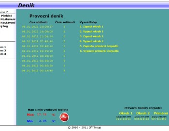 Řízení systému vytápění dvou nezávislých objektů z akumulační kotelny s kotlem na dřevoplyn