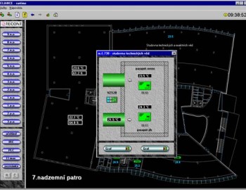 Provozní a energetický dispečink moderní budovy Moravské zemské knihovny v Brně